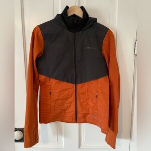 craft women’s small LUMEN SUBZERO JACKET running coat quilted hooded Orange